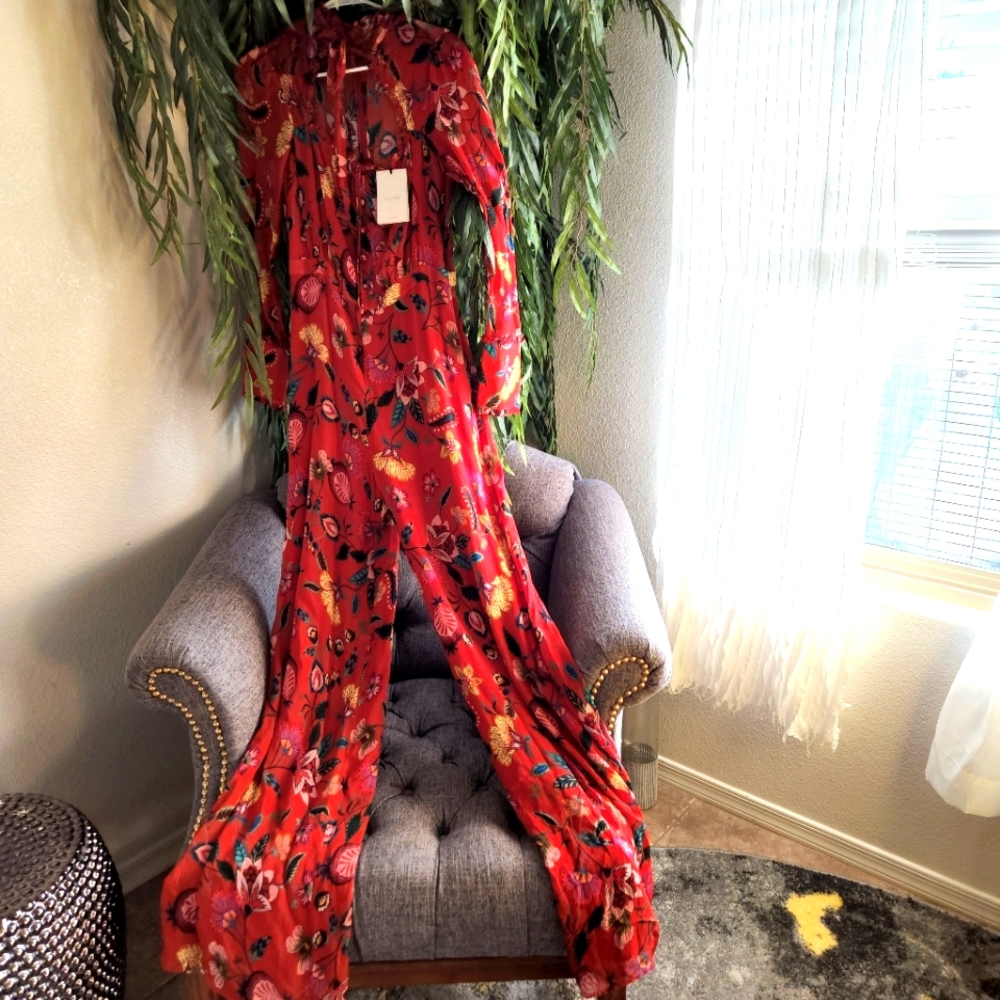 Alexis Imogene Red Floral Cutout Jumpsuit